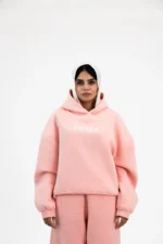 BABY PINK PRINTED HOODIE