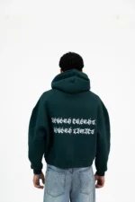 TEAL PRINTED HOODIE - Image 3
