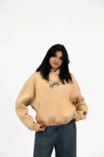 BEIGE PRINTED HOODIE - Image 2