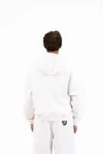WHITE BASIC ZIPPER HOODIE - Image 3